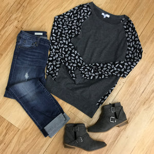 Outfits we are LOVING: Baseball sweater & ankle booties