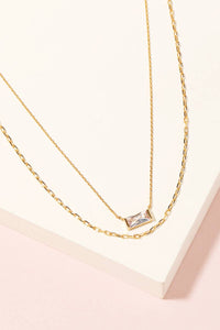 Charmed Rectangle Layered Necklace