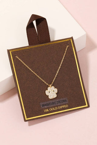 Flash Sale: Gold Dipped Studded Paw Charm Necklace