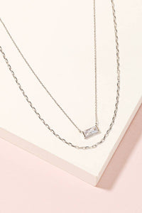 Charmed Rectangle Layered Necklace