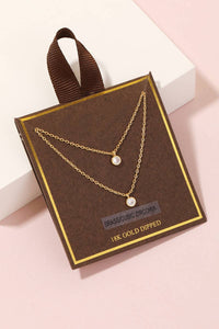 Gold Dipped Double Stud Chain Necklace