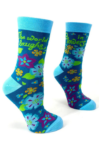 The World Laughs Flower Socks