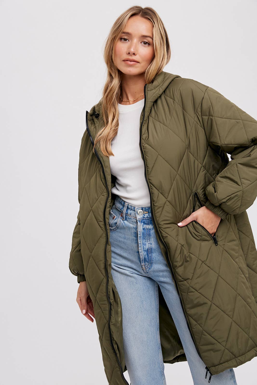 Long Quilted Puffer Jacket