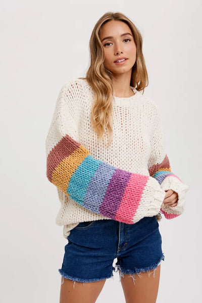 Rainbow Sleeved Sweater